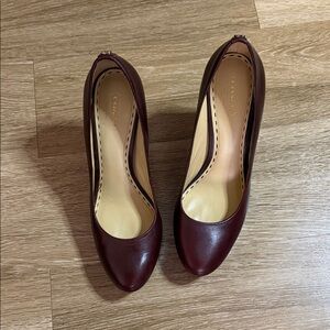 Coach Women's Deep Burgundy Leather Heels
